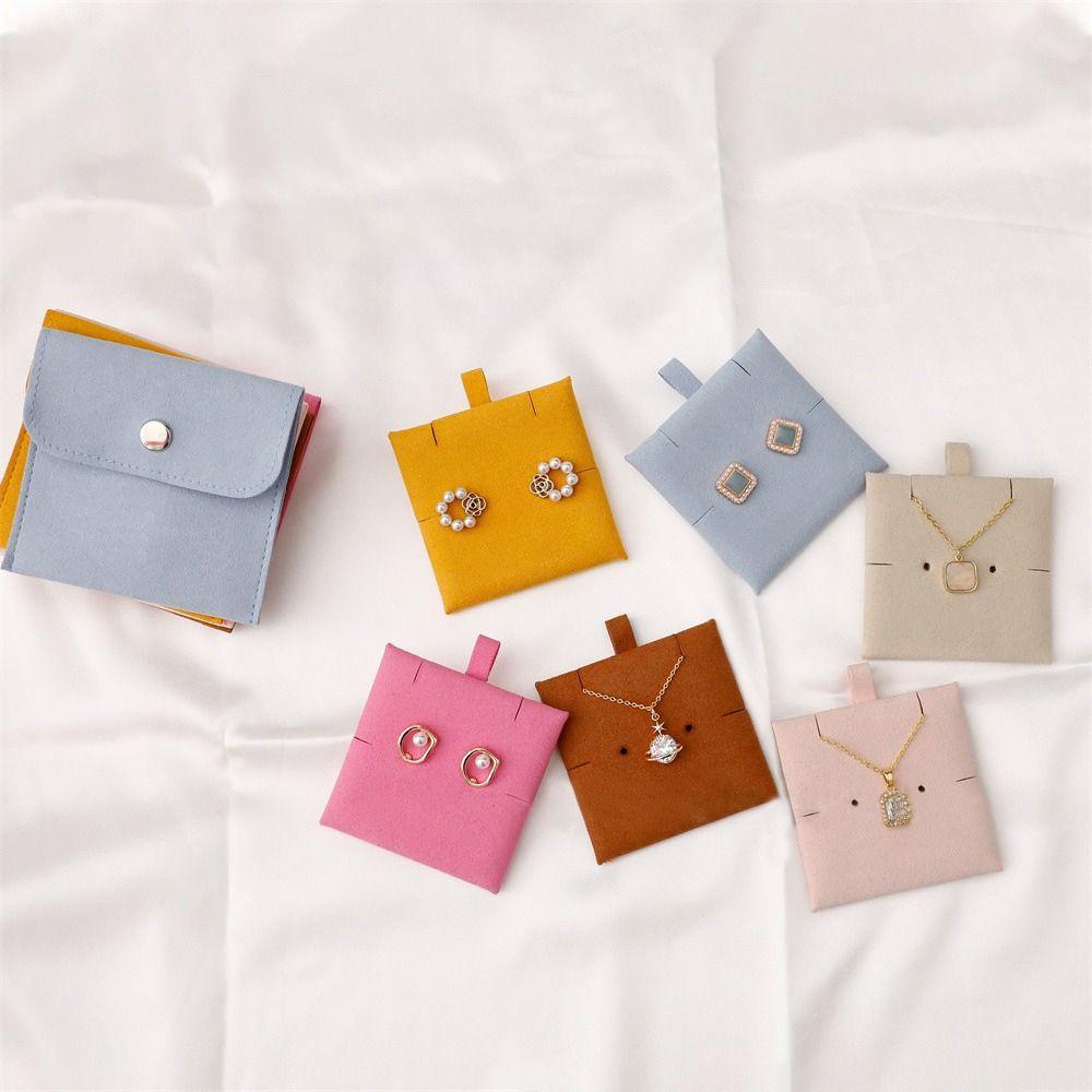 New Microfiber Snap Button Bracelet Bag Jewelry Bag Storage Pouch Packaging Bag