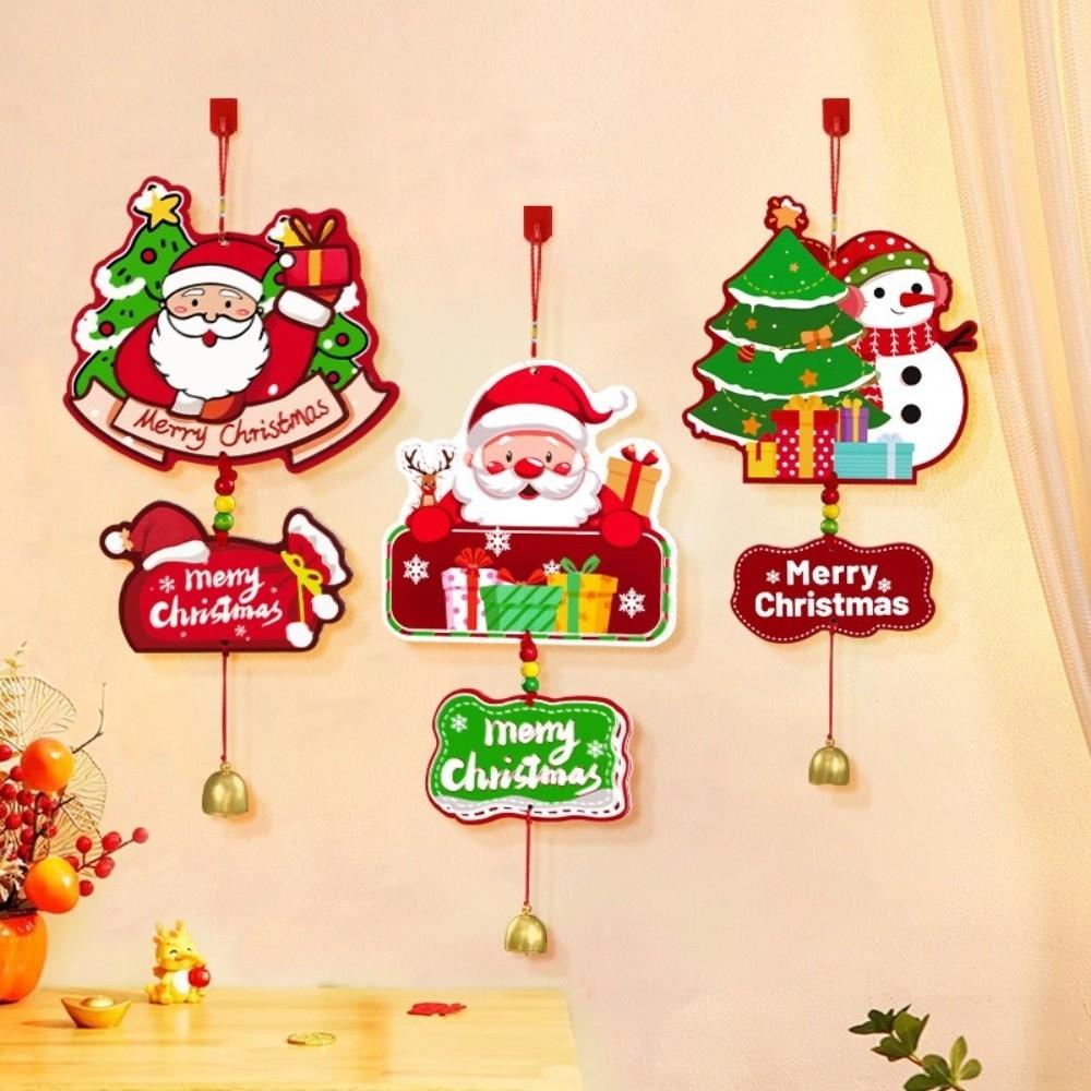 Merry Christmas Handmade Christmas Wind Chime DIY Bell Christmas Pendant Door Hanging Festive Decor