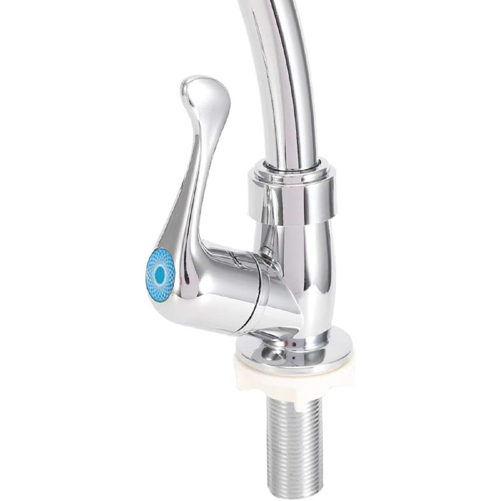 Single Handle Kitchen Faucet, High Arc Single Hole Kitchen Sink Faucet Water Sink Faucet with Plastic Outlet Nozzle Cold Water Faucet for Kitchen