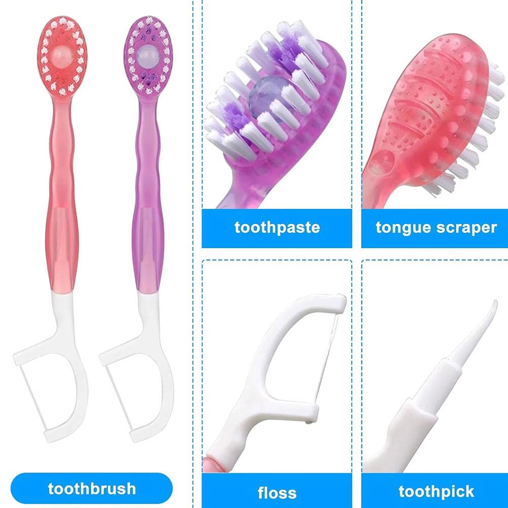 Five-in-one bursting bead Disposable Cleaning Toothbrush Includes Mouthwash Portable Travel Toothbrush With Dental Floss