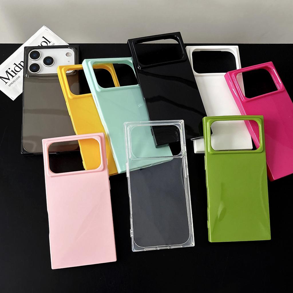 Luxuriöse Weiche Quadratische Fluoreszierende Klare Stoßfeste Hülle Für iPhone 17 Air 16 E 15 14 Plus 13 12 11 Pro Max Kristall Eiswürfel Abdeckung