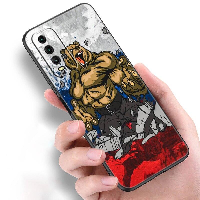 Russia Russian Flags Emblem Silicone Phone Case For Xiaomi Redmi Note 11 10 9 8 Pro 11T 10T 10S 9S 8T 9 9A 9C 9T Black Cover