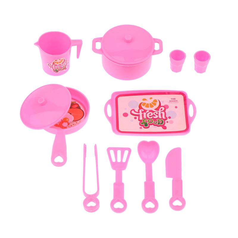 Mini Tableware Kitchenware Set Dollhouse Simulation Pot Tray Cup Set Doll Home Kitchen Decoration Pretend Play Toys Kid Gifts