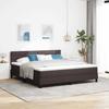 Box Spring Bed with Headboard Dark Brown 180 x 200 cm Fabric