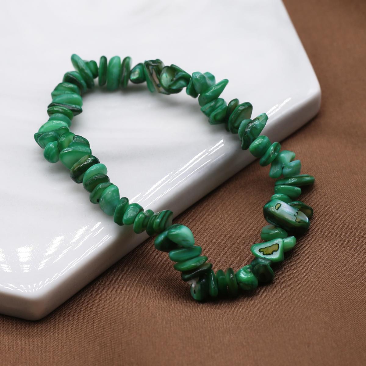 

Новый стильный женский браслет из натуральной ракушки, окрашенный гравийный браслет для женщин, цепочка для подарка на день рождения, 18 см 18CM