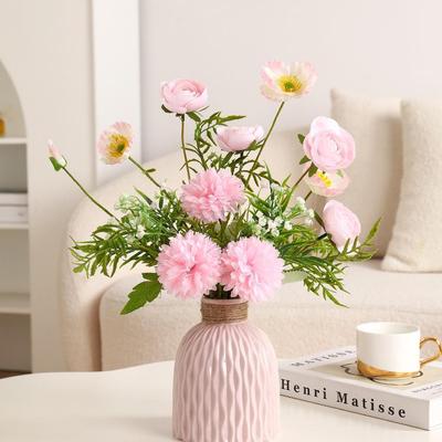 Élégant Vase en Céramique pour Arrangements Floraux Artificiels - Parfait pour la Décoration du Salon ou de la Table à Manger