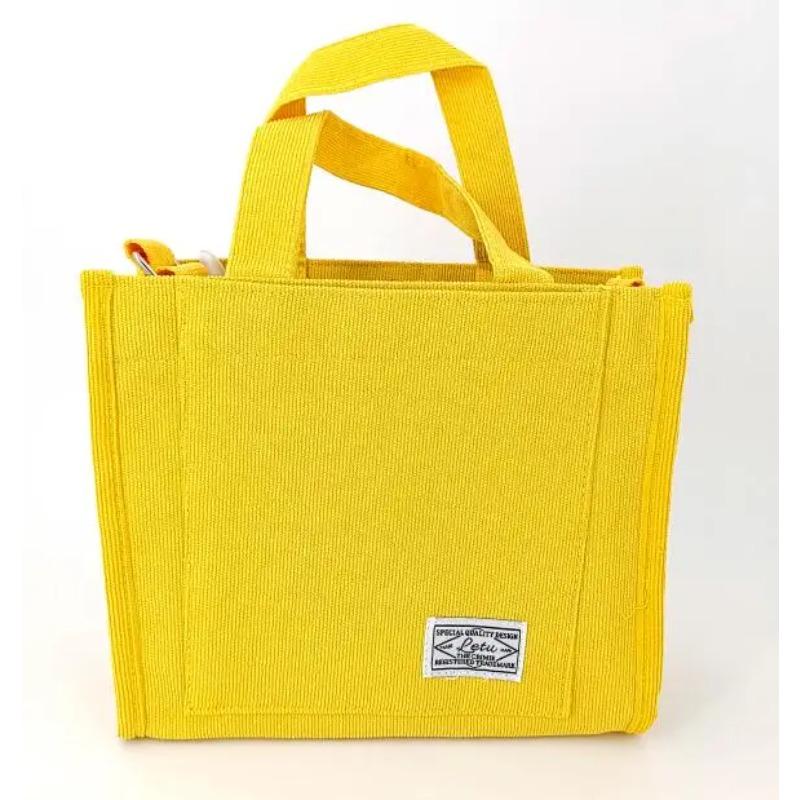 

Сумки из хлопка, роскошные дизайнерские женские сумки-тоут через плечо, вельветовые повседневные сумки через плечо в стиле ретро из искусственного холста 26x10x23cm жёлтый