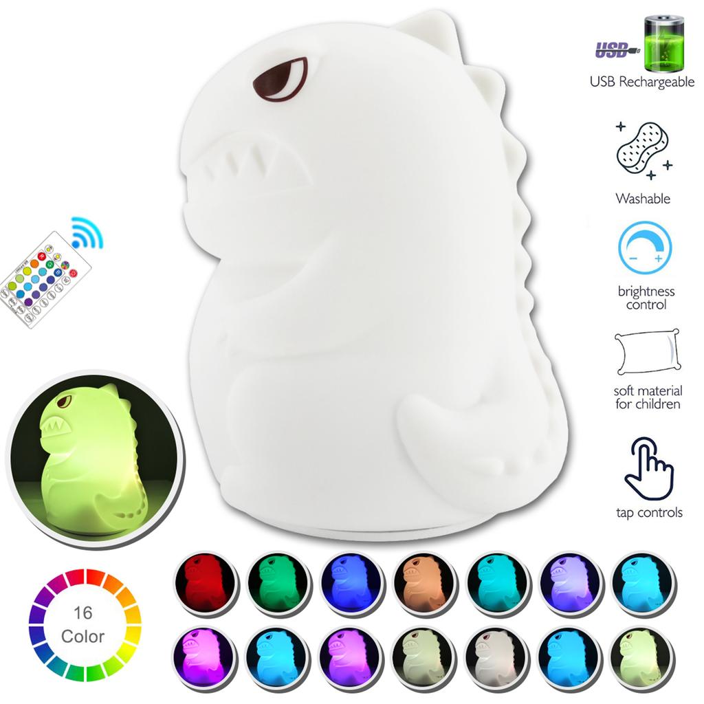 Dinosaur Night Light 16-color Led Touch Control Colorful Color-changing Bedroom Lamp Kids Birthday Gift
