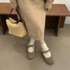 Fashion Retro Plush Casual Shallow Mouth Flat Mary Jane for Women 2025 Autumn New Warm Comfortable Versatile Fashion Cotton Single Shoes
