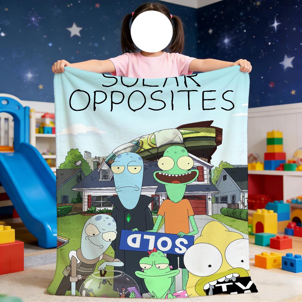 Blanket Funny For Soft Throw Blanket O-Opposites for Cartoon Picnic S-Solar Bed Sofa Home Bedroom Cozy Warm Comfortable 75X95CM