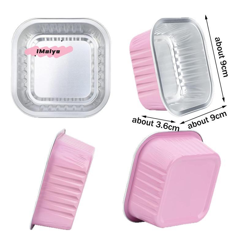 50Pcs Aluminum Foil Baking Pans Rectangle with Lids Heat Resistant Mini Loaf Pans for Baking Kitchen Accessories