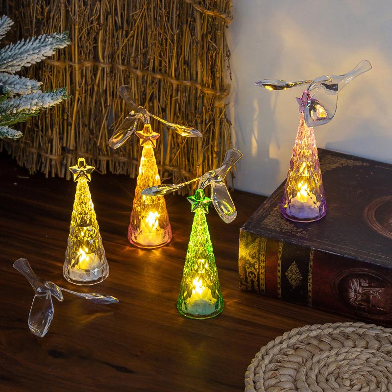 Mini Luminous Crystal Flying Bird Christmas Tree Table Decoration Christmas Gift Lamp