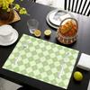 4 PCS Korean Style Fresh Light Meal Mat, Washable Non Slip Kitchen Dining Tableware Mat for Coffee Table