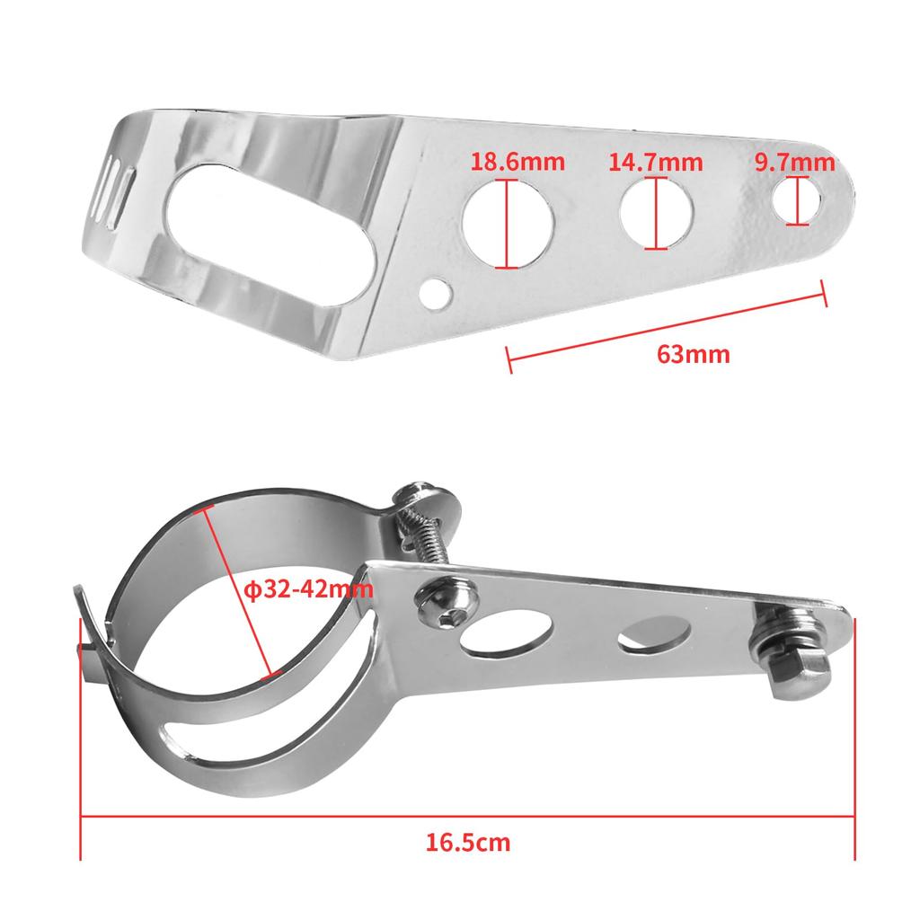 Motorcycle Headlight Stay, Diameter 1.3 - 1.7 inches (32 - 42 mm), Adjustable, Stainless