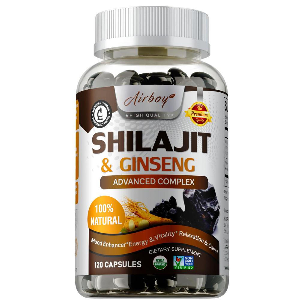 Airboy Shilajit & Ginseng Komplex Kapseln - Energie - ImmunGesundheit