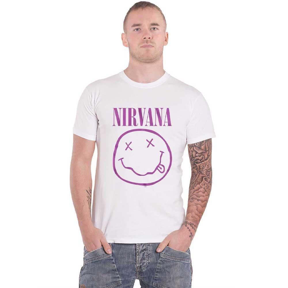 26 Nirvana T Shirt Purple Smile Band Logo new Official Unisex White Unisex T-Shirt XXXXL