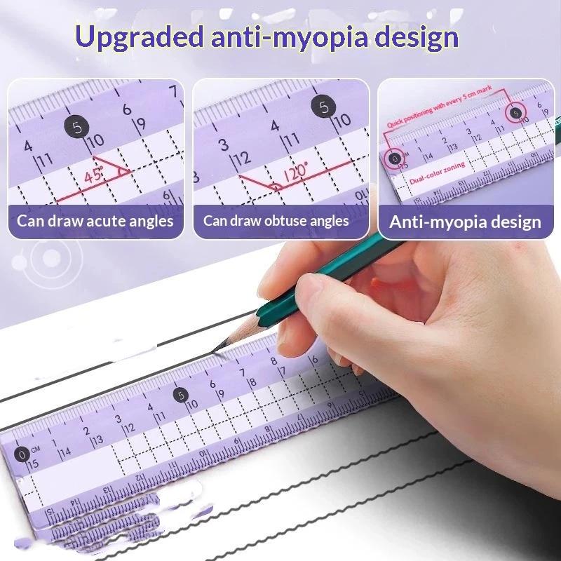 Ruler 8-Piece Set Student-Specific Compass Measuring Angle Ruler Triangle Ruler Ruler Full Set Of Ruler Stationery Gift Package