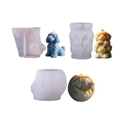 Dog Figurine Silicone Mold Pet Puppy Candle Silicone Mould for Epoxy Resin Making Candle Soap Festival Home Decoration
