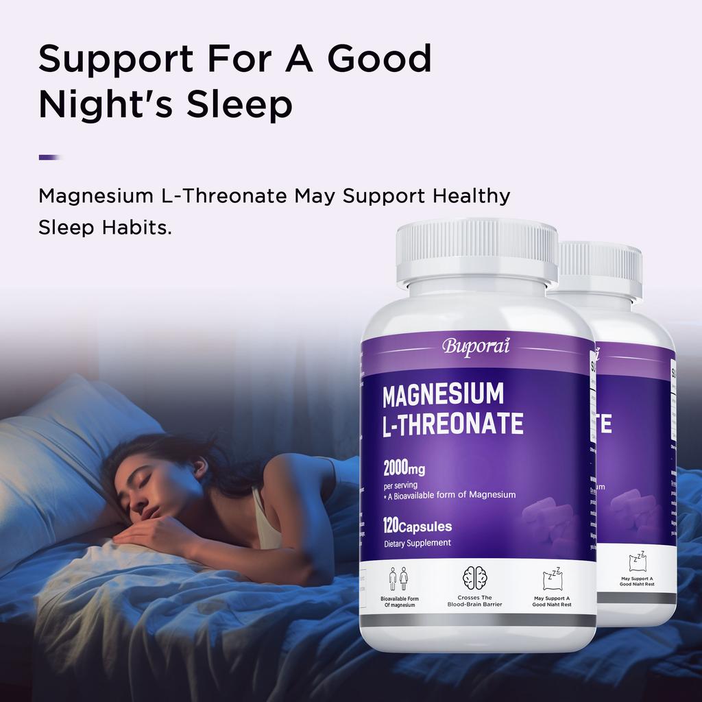 Buporui High-Absorption Magnesium Dietary Supplement, L-Threonine Magnesium, Supporting Daily Well-being and Cognitive Nutrition