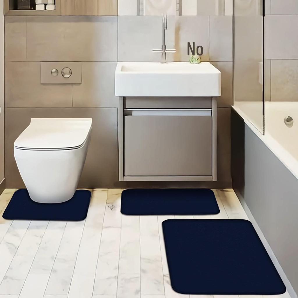 Non-Slip, Absorbent, Dirt-Resistant Bathroom Mats - Simple Style Flannel Floor Mats