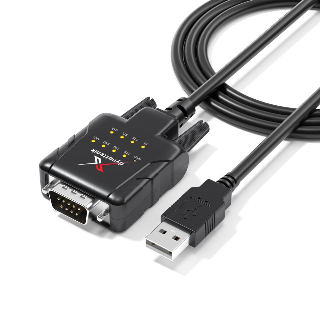 dynattenik DeStatix A9 adapter DB9 with 9 LED FTDI-equipped USB-RS-232 (male), indicators, 6-pack.