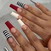 European & American Black and White Stripe Polka Dot False Nails