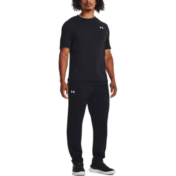 Under Armour UA Twister Pure Color Mid-rise Straight Loose Casual Pants Men Bottoms Black 1379876-001