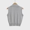 2024 European-American Slim Fit Sleeveless Button Sweater