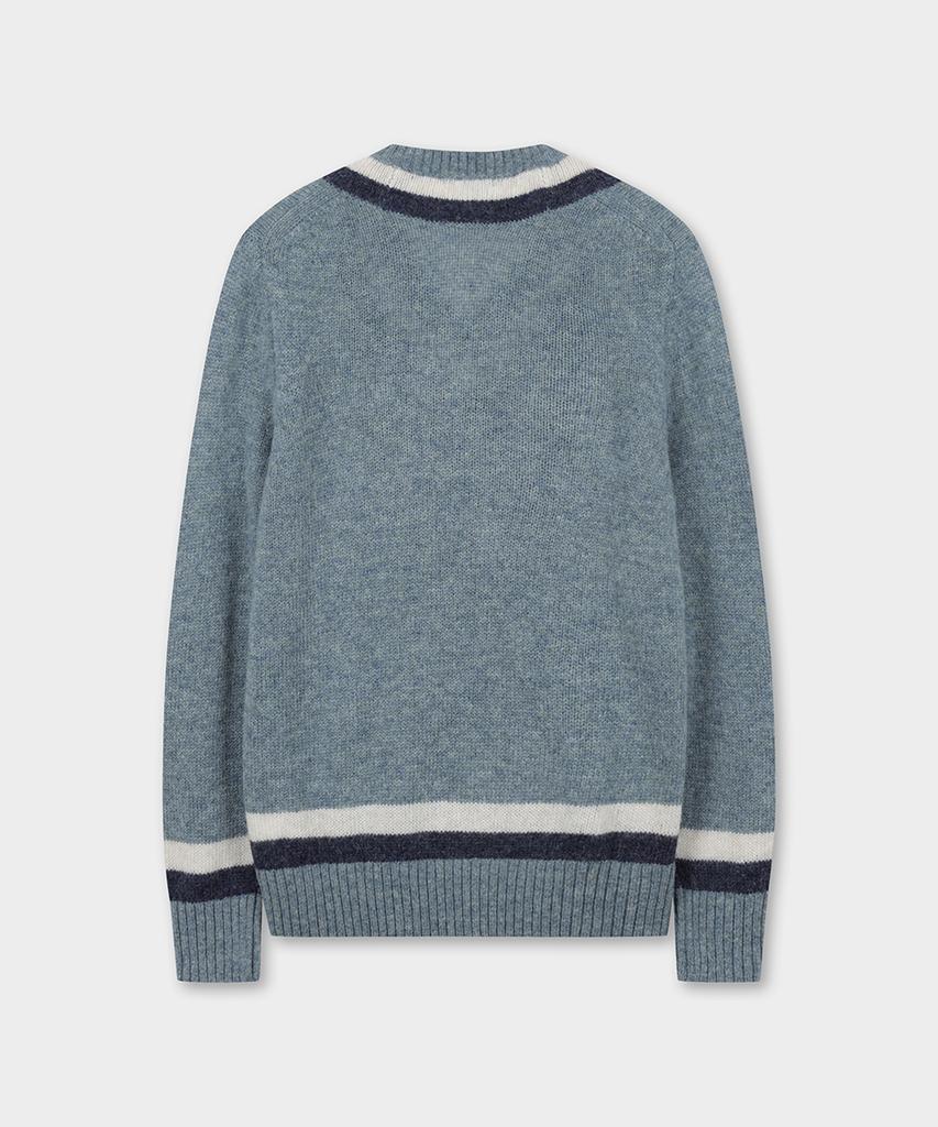 BROOKS BROTHERS Tennis V-Neck Sweater (Blue) (Bbwnmf4523Mef)