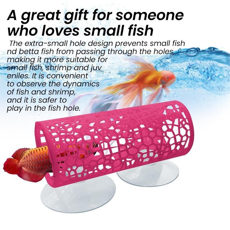 New Betta Rest Tunnel Fish Tank Plastic Decoration Small Fish and Shrimp Hiding Tube Fish Tank Accessories