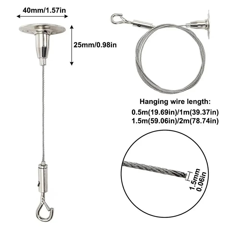New Stainless Steel Wire Rope Adjustable With Locking Retractable Fastening Suspension Lanyard