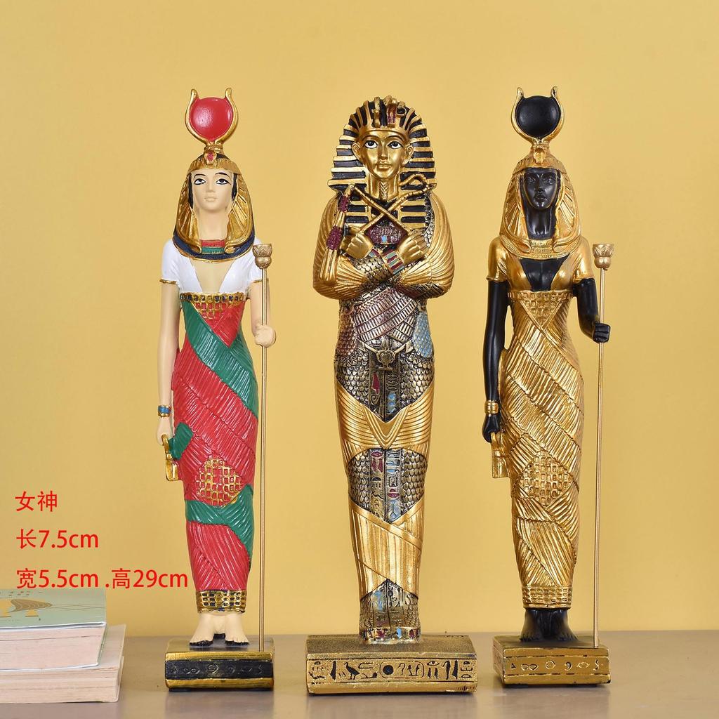 Egyptische farao goudkleurig masker hars beeldhouwwerk ambachten godin Isis huisdier kerkhof beschermheilige huis entree decoratie
