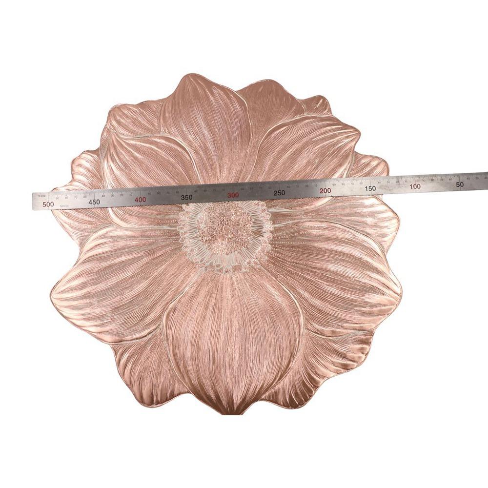 2PCS Solid Color Flower Shaped Placemat Oil-Resistant Tableware Mat Creative Coaster  Living Room