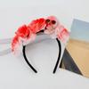Halloween Decor Skull Head Headband Simulation Flower Gothic Flower Hairband  Cosplay
