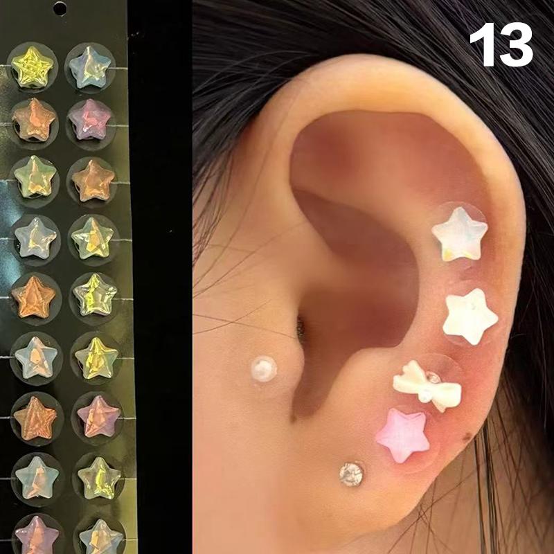 Módní mašlička Barevné kamínky Perly Nálepky na ušní body Tlakové tyčinky na uši Akupunktura Aurikulární ušní nálepky Masáž