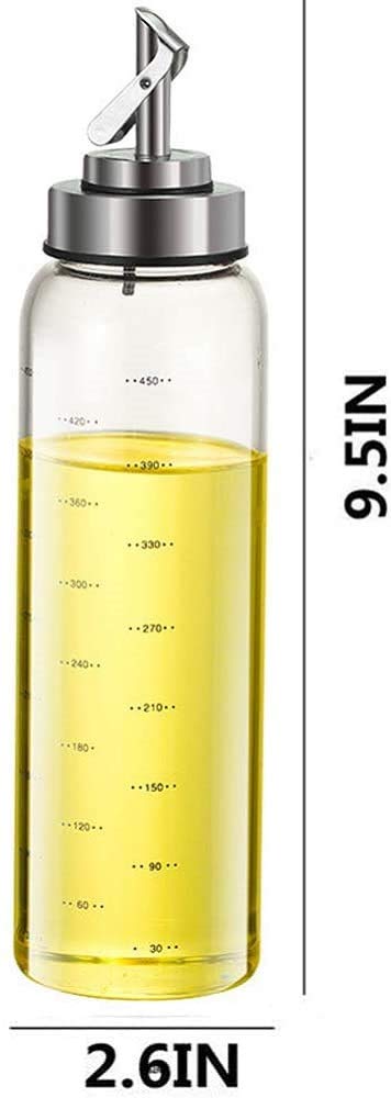 Leak-proof, dust-proof glass oil bottle, oil pot, soy sauce bottle, and vinegar bottle for home kitchen use, 500ml