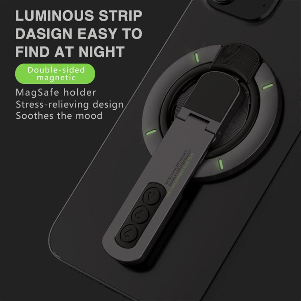 Dual Sided Magnetic Phone Kickstand 360 Degree Rotation Desktop Holder Stress Relief Zinc Alloy Phone Back Stand
