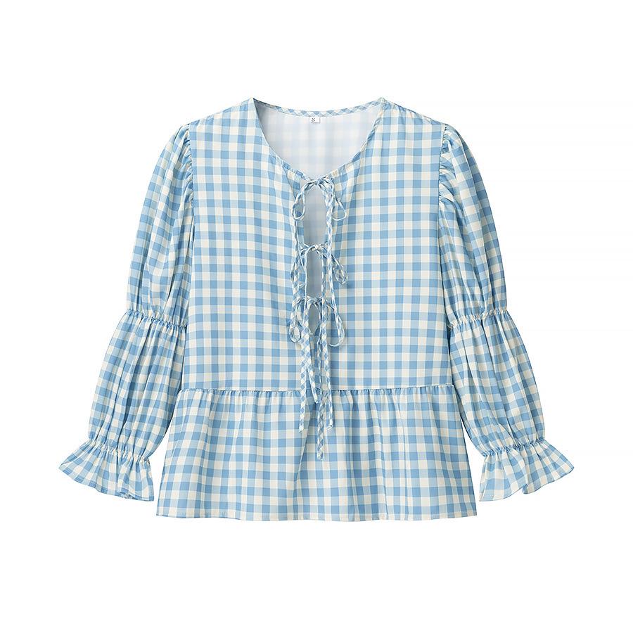 

Легкий полосатый летний кардиган в корейском стиле - Женская футболка с коротким рукавом для защиты от солнца M светло-синий