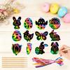 24pcs/1pack Easter Party Scratch Paintings, Rabbit Festival Scratch Cards, Easter DIY Gift Decoration Hangtags, Home Decoration.