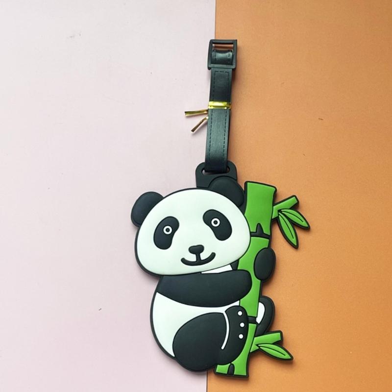Suitcase Label Cartoon Pattern Luggage Baggage Backpack Soft Label with Strap Name ID Address Card Baggage Identifier