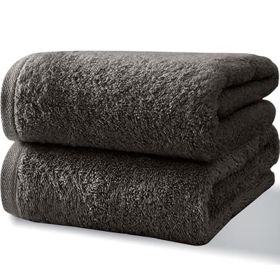 Badetuch 2-teiliges Set Karbongrau HOSUR Hotelqualität Dicker Plüsch 100% Baumwolle 60x120cm Hohe Saugfähigkeit Schnell trocknend Langlebig Einfarbig Geringe Flusenbildung