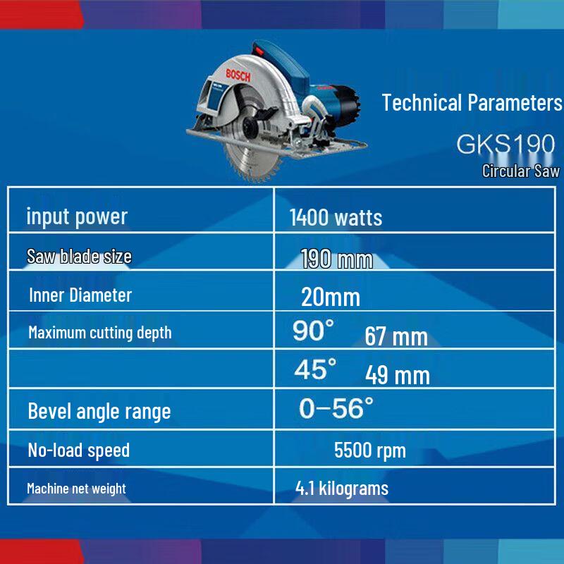 Bosch GKS 190 Handheld Circular Saw CN plug (adapter included)