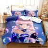 Genshin Impact Kokomi 3D Bedding Set Anime Cartoon Duvet Cover Kawaii Girls Adult Kid Bedroom Decor