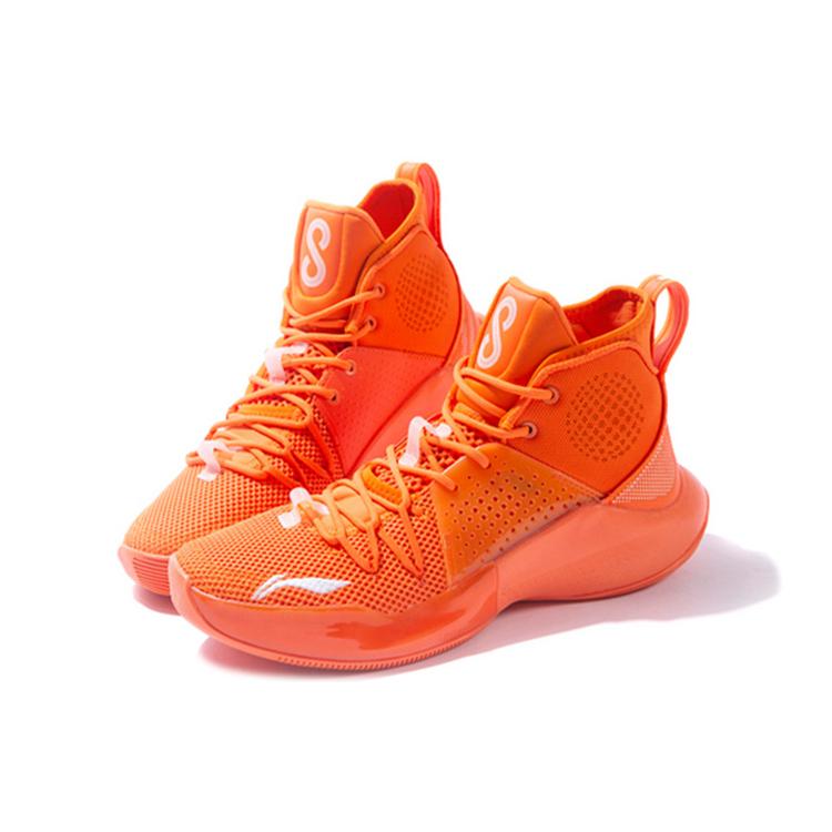 Li Ning SONIC 8 High Top Slip Resistant Abrasion Resistant Basketball Shoes Men's Carrot Orange ABAQ025-5