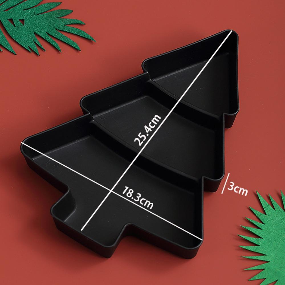 

3 Girds Christmas Snack Plate Christmas Tree Shape Large Capacity Plastic Candy Dish Home Supply Plastic Phone Holder Home чорний