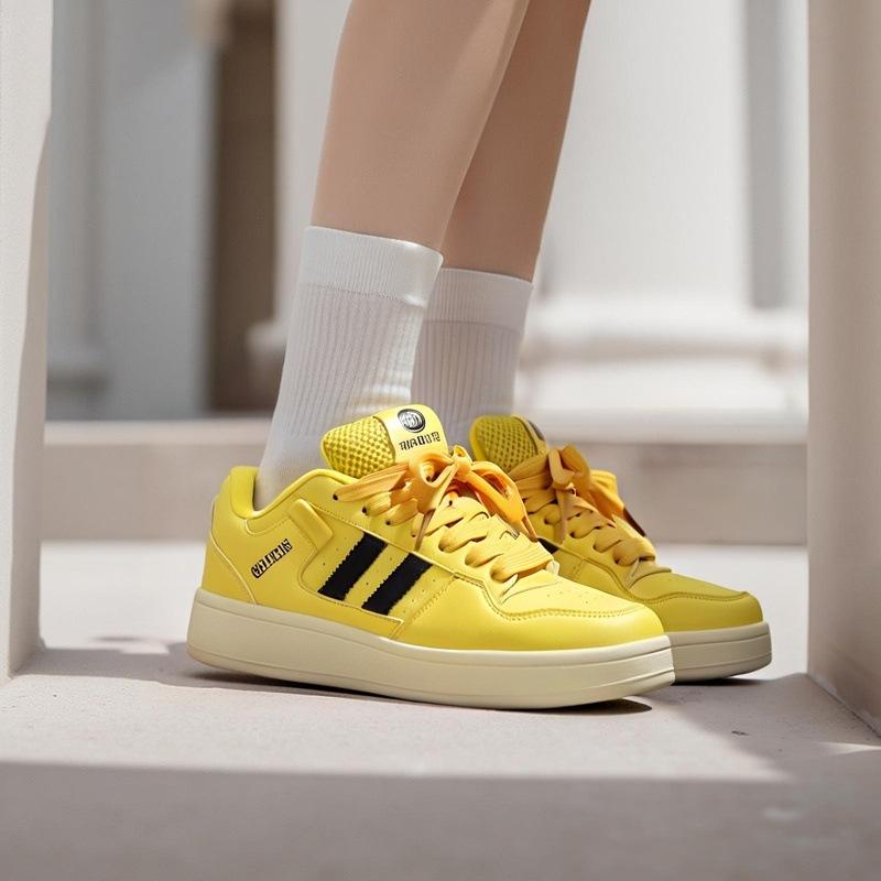 

Высококачественные желтые туфли Chubby Bread женские сетчатые 2025 весенняя мода универсальные интернет знаменитости повседневные спортивные туфли для скейтбординга 35 жёлтый