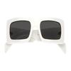 Prada Temple Logo Acetate Acetyl Rectangular Sunglasses Unisex Couple Style White white 52