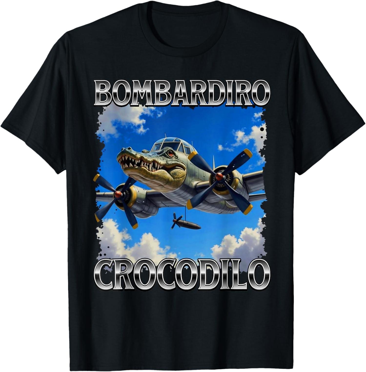 Brainrot italien Meme dr?le Bombardino Crocodilo T-shirt unisexe S
