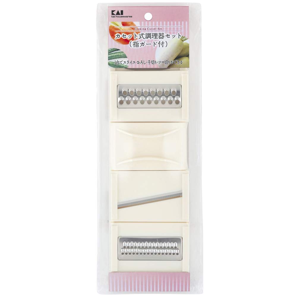 Kai Cooking Set and Grating with Finger Wellness DH6505 Cassette-Style (Slicing, Shredding, Garnish, Radish) Guard,