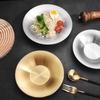 Deepened Design Round Dinner Plates 304 Stainless Steel Steak Plate Set  Tableware For Dining